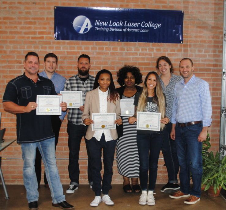 DSC_1040 Dallas laser college attendees with their Certified Laser Specialists certificates