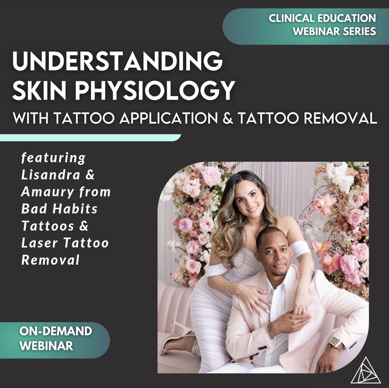 Bad Habits Webinar On Demand Graphic understanding skin physiology with tattoo application and tattoo removal webinar featuring lisandra and amaury from bad habits tattoos and laser tattoo removal